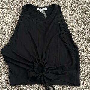 Black Tank with Drawstring keyhole